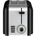 2-Slice Compact Stainless Steel Toaster, Black Stainless