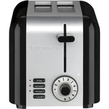 2-Slice Compact Stainless Steel Toaster, Black Stainless