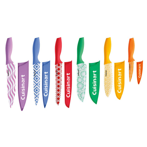 12 Piece Printed Color Knife Set With Blade Guards