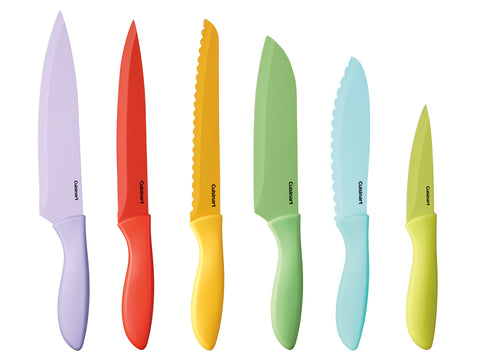 12 Piece Ceramic Coated Color Knife Set with Blade Guards